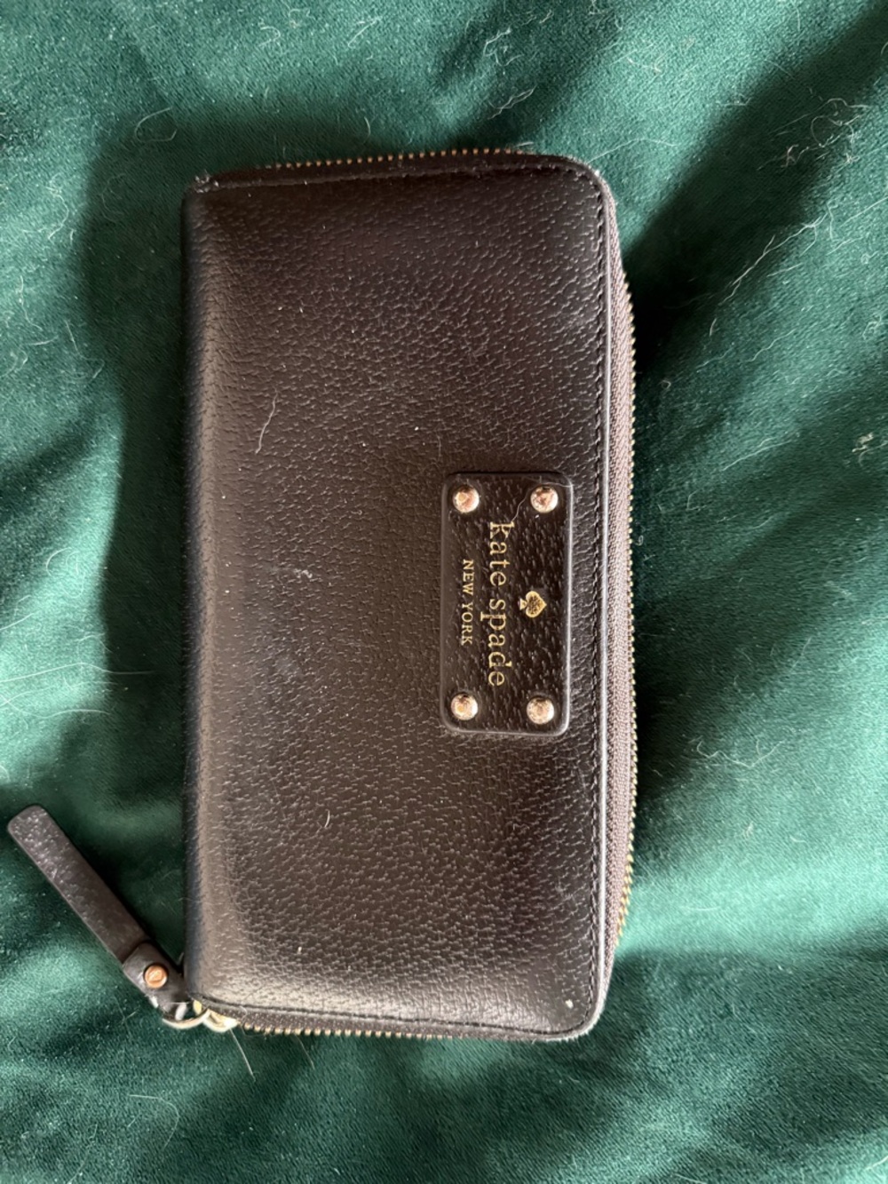 Kate Spade Black Zip Around Leather Wallet